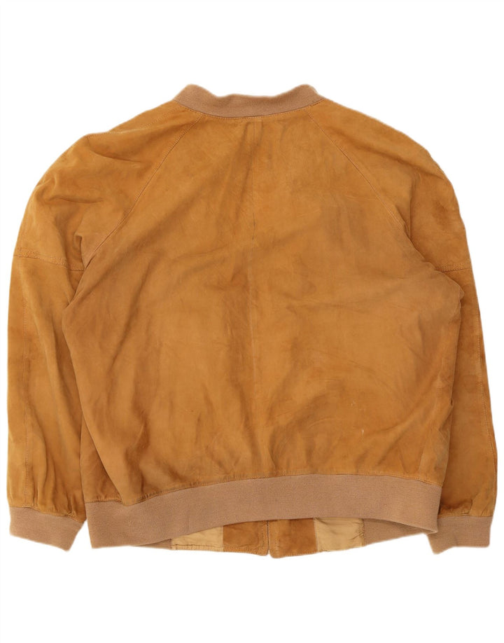 Bomber Vintage pentru bărbați din piele intoarsa UK 36 Small Beige