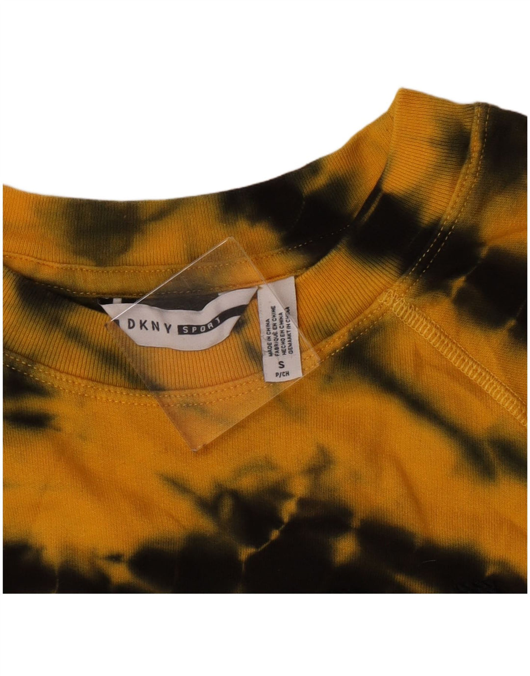 Dkny Pulover cu grafic supradimensionat pentru femei UK 10 Mic galben Tie Dye