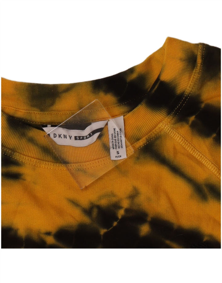 Dkny Pulover cu grafic supradimensionat pentru femei UK 10 Mic galben Tie Dye