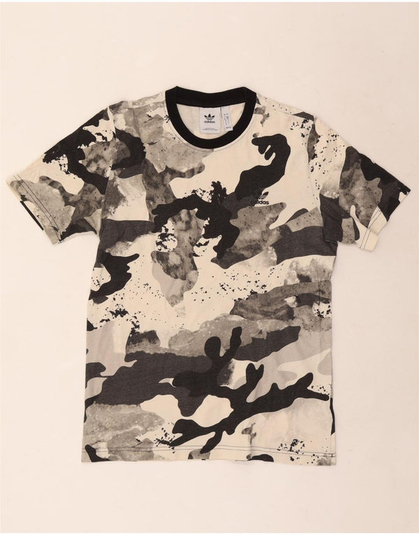 Tricou pentru bărbați Adidas Top mic, gri, camuflaj, bumbac