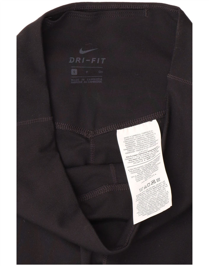 Leggings NIKE Dri Fit Capri pentru femei UK 8 Poliester negru mic