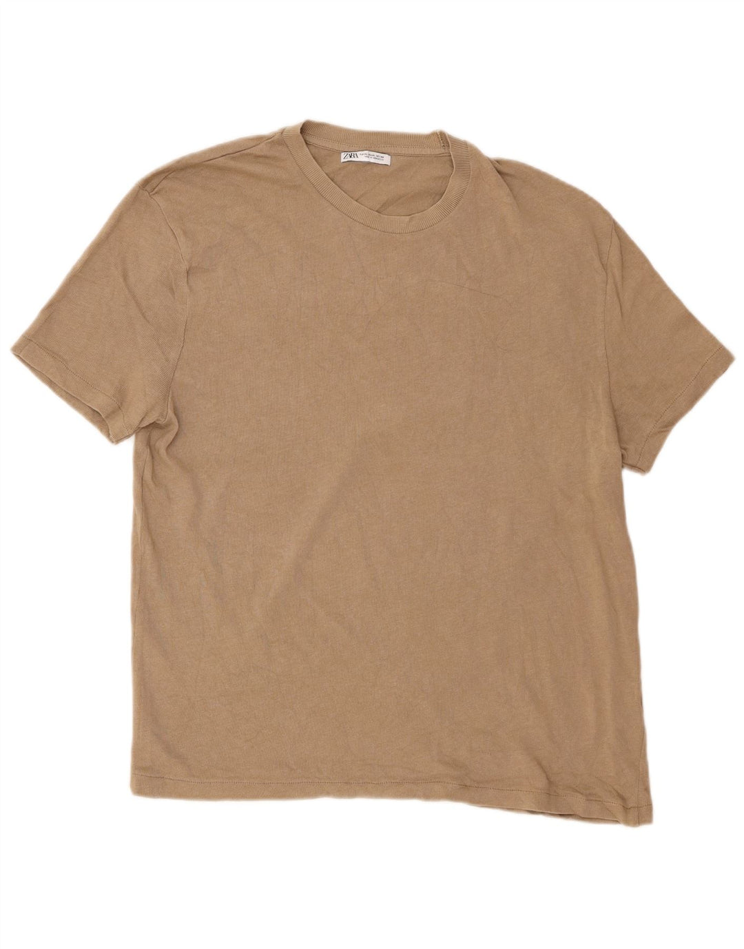 Tricou Barbat Zara Top XL Bej Bumbac