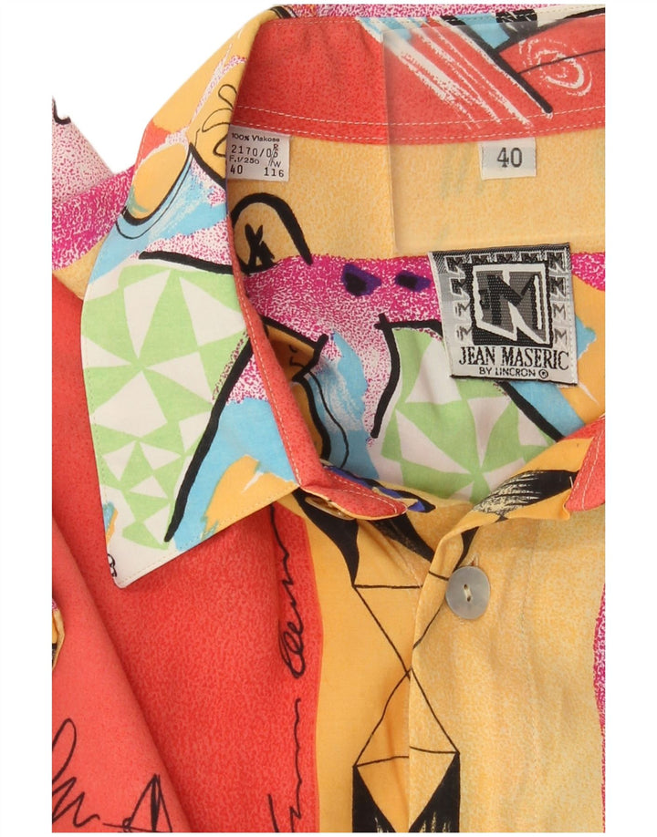 Cămașă Vintage pentru bărbați cu model abstract Mărimea 40 mediu multicoloră