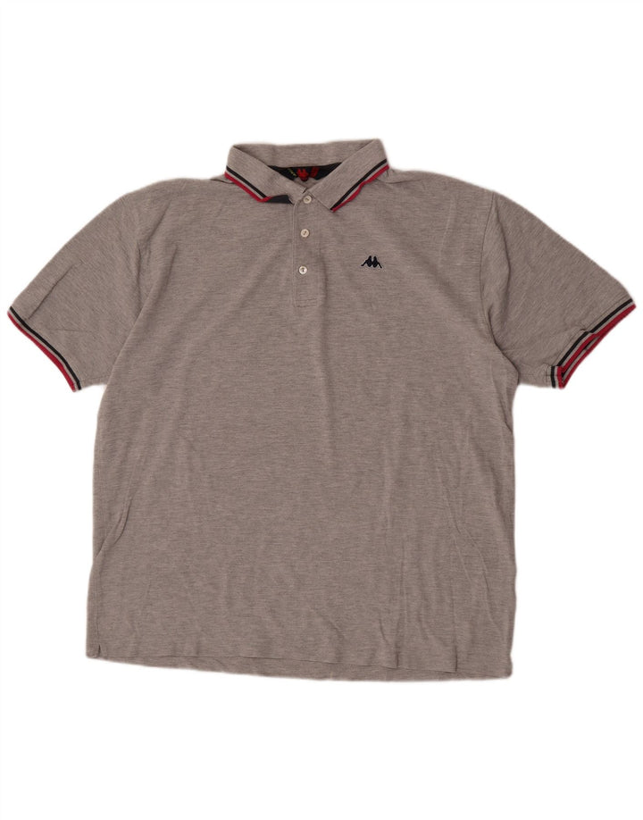 Cămașă polo pentru bărbați Kappa 2XL, bumbac cu pete gri