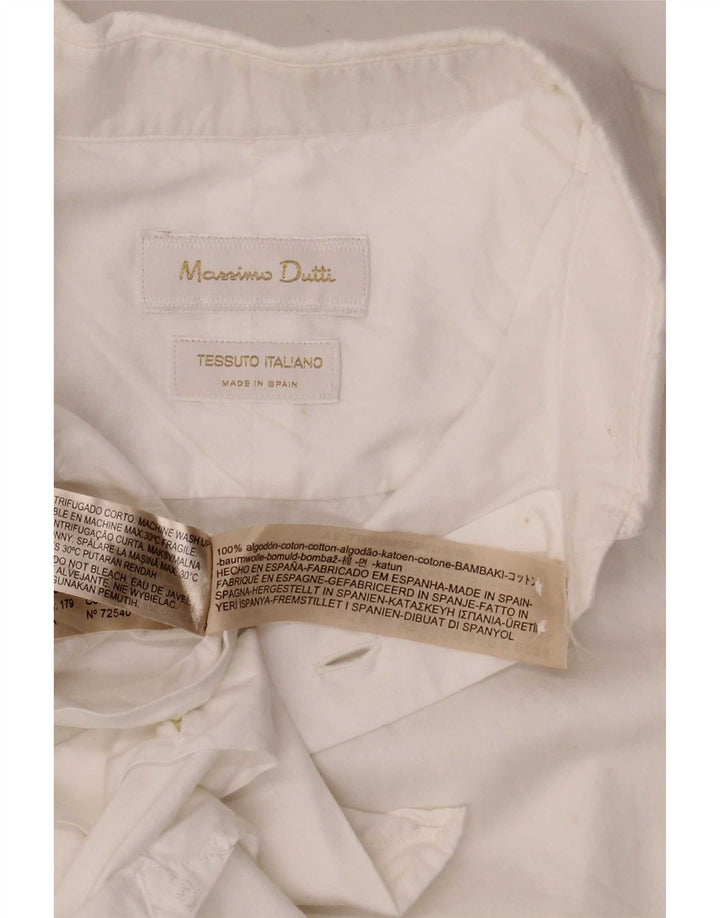 Cămașă Massimo Dutti pentru bărbați, bumbac alb mediu