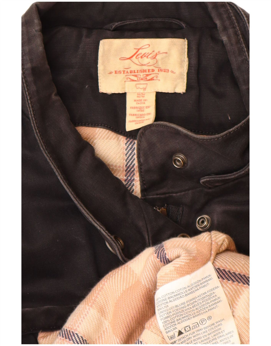 Jachetă Levi's pentru femei, UK 12, bumbac negru mediu