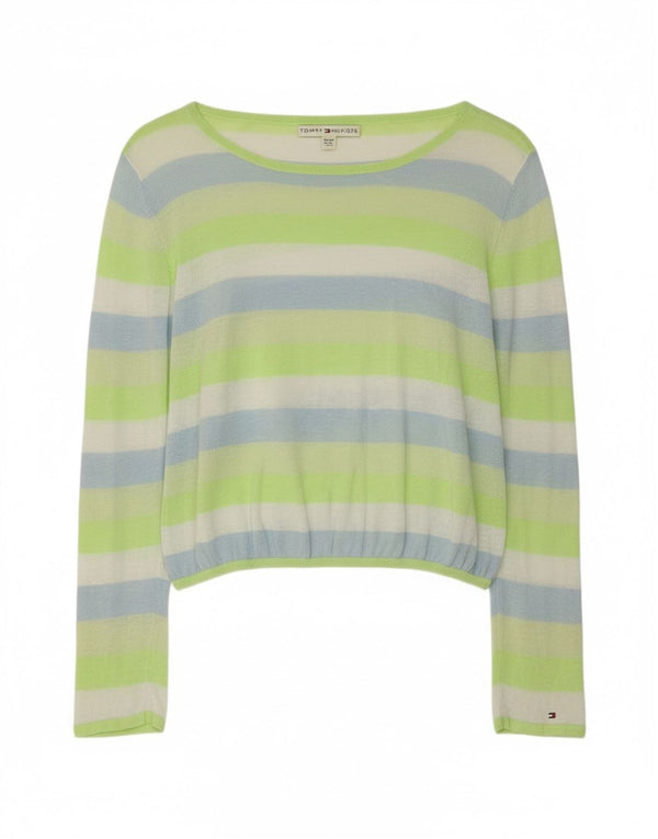 Bluză crop pentru femei Tommy Hilfiger, UK 18 XL, in dungi verzi