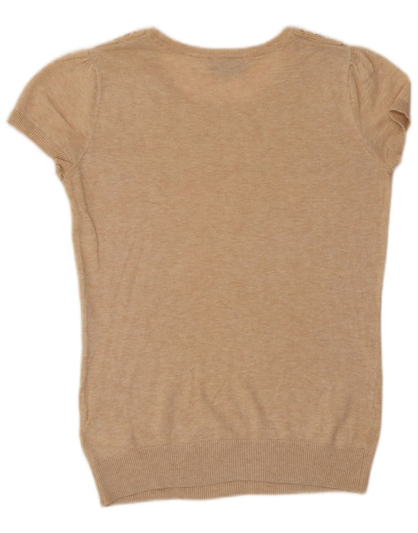 Topshop Bluză Femei Top UK 8 Small Beige Floral Bumbac