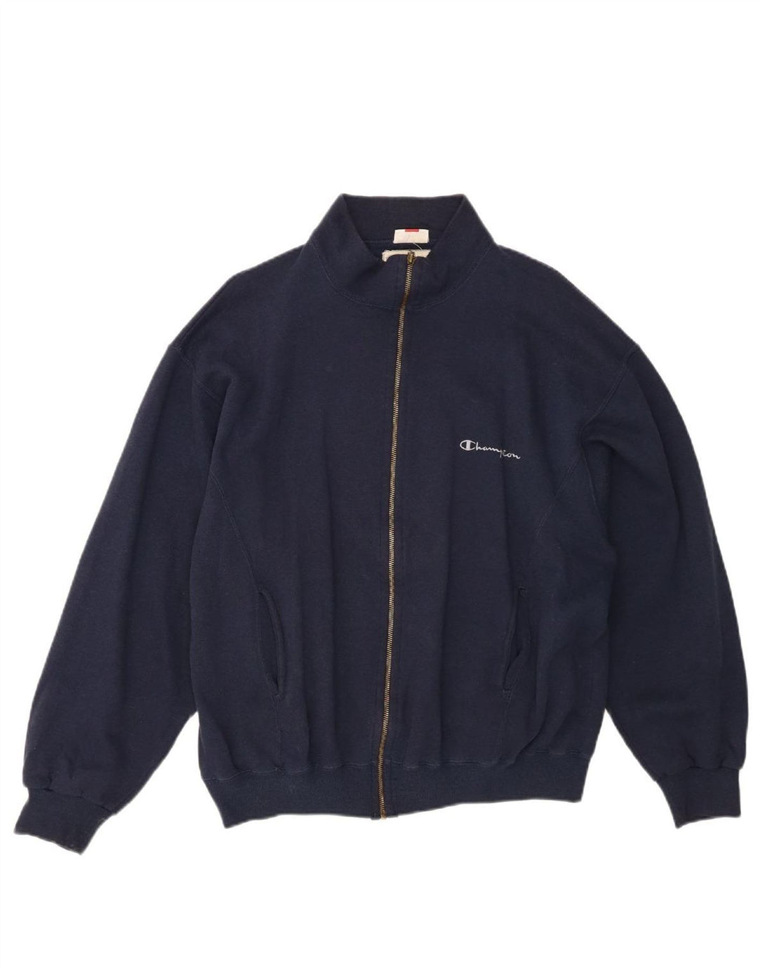 CHAMPION Mens Tracksuit Top Jacket Large Navy Blue Cotton
