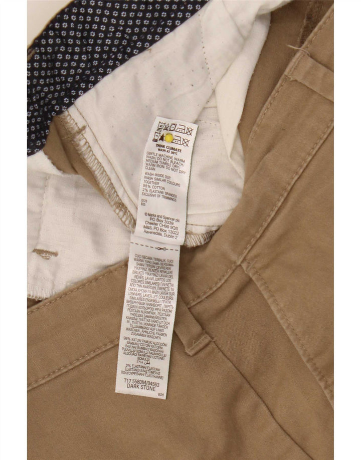 Pantaloni scurți chino pentru bărbați Marks & Spencer W34, mari, bej, bumbac