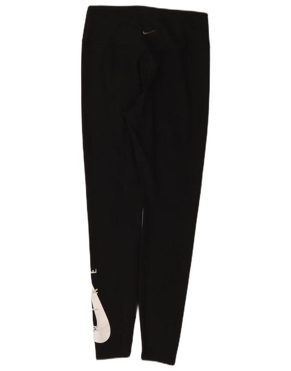 Leggings Nike Dri Fit Graphic pentru femei UK 12 Poliester mediu negru