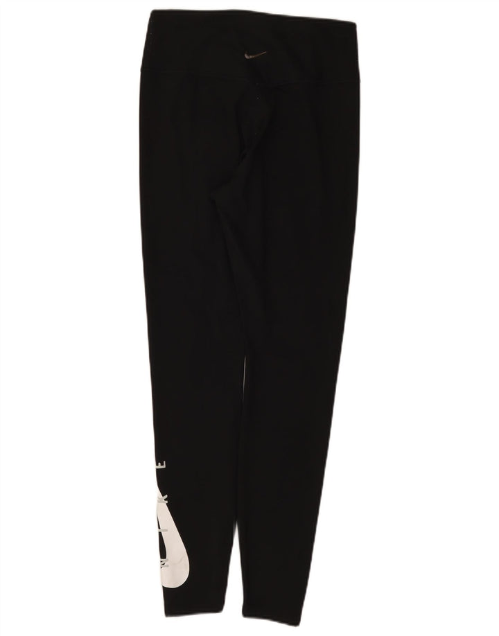 Leggings Nike Dri Fit Graphic pentru femei UK 12 Poliester mediu negru