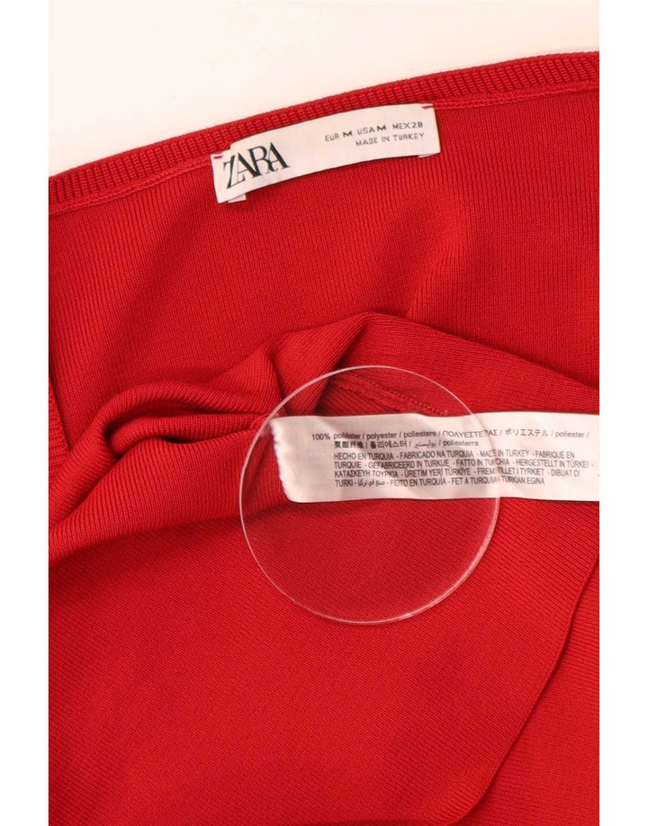 Rochie A-Line pentru femei Zara cu mâneci lungi UK 14 Poliester roșu mediu
