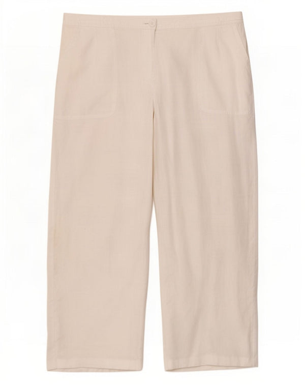 Marks & Spencer pantaloni chino pentru femei cu picioare largi UK 18 XL W38 L27 in alb