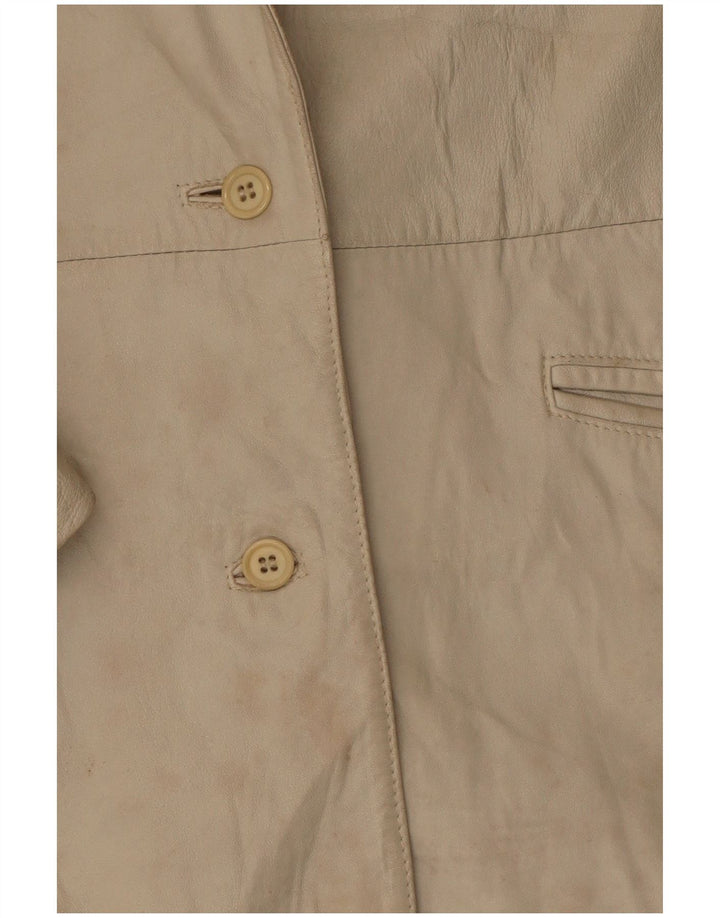 Jachetă pentru femei Marcos din piele cu 2 nasturi IT 44 Piele Bej Mediu