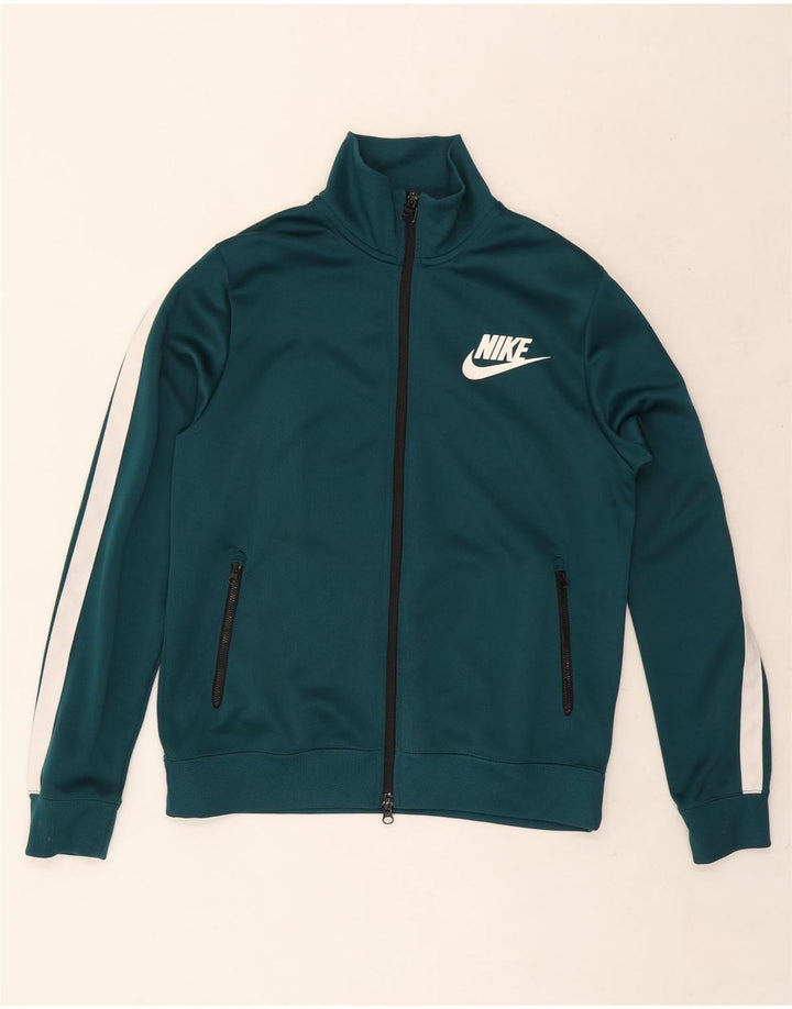 Jachetă de trening pentru bărbați Nike, verde mediu, poliester color bloc