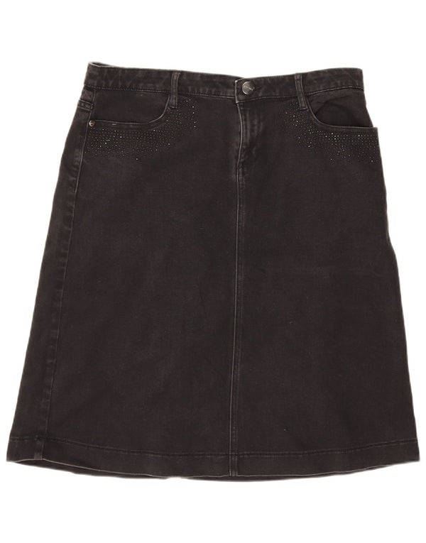 Fusta de blugi pentru femei Marks & Spencer UK 14 mare W32 bumbac negru