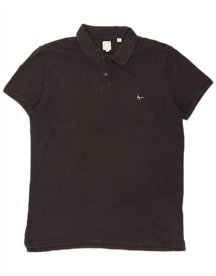 Tricou polo Jack Wills pentru bărbați, mare, negru, bumbac