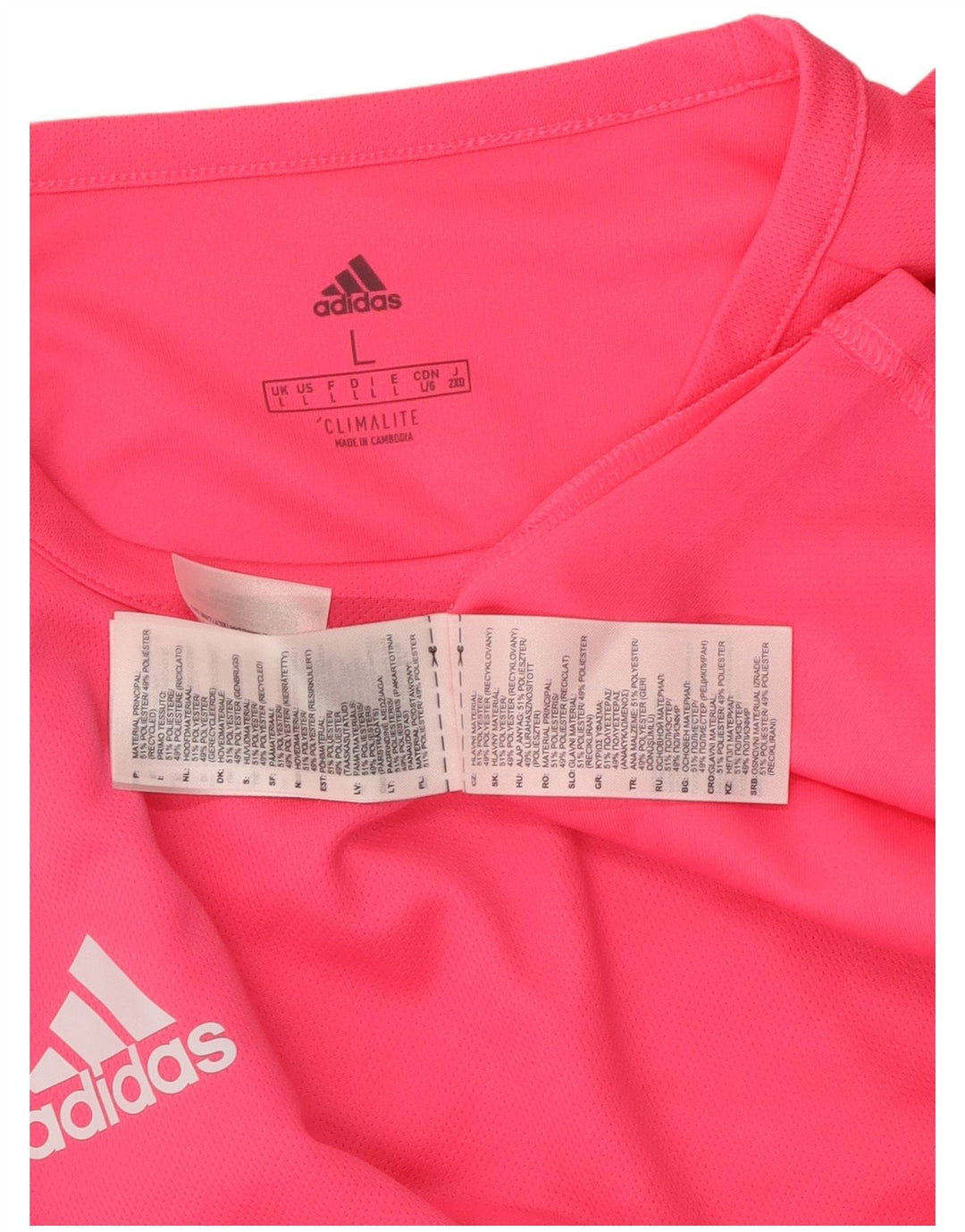 Tricou cu grafic Climalite pentru bărbați ADIDAS Top mare, roz, poliester color bloc
