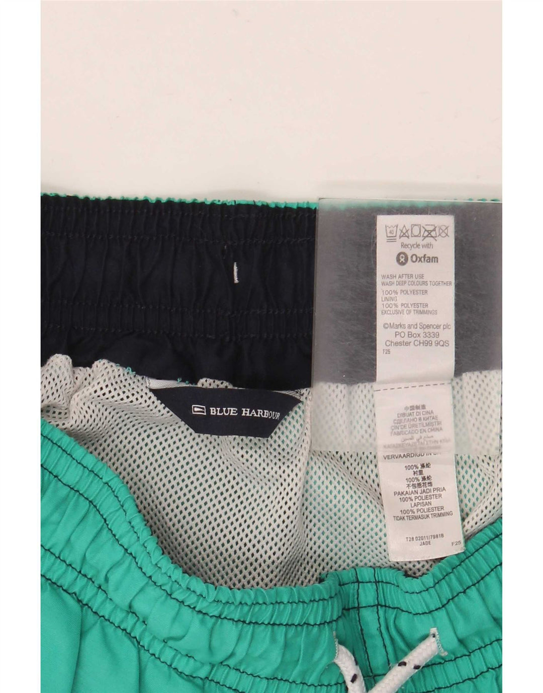 Marks & Spencer Pantaloni scurți de baie pentru bărbați Blue Harbour Poliester verde mediu