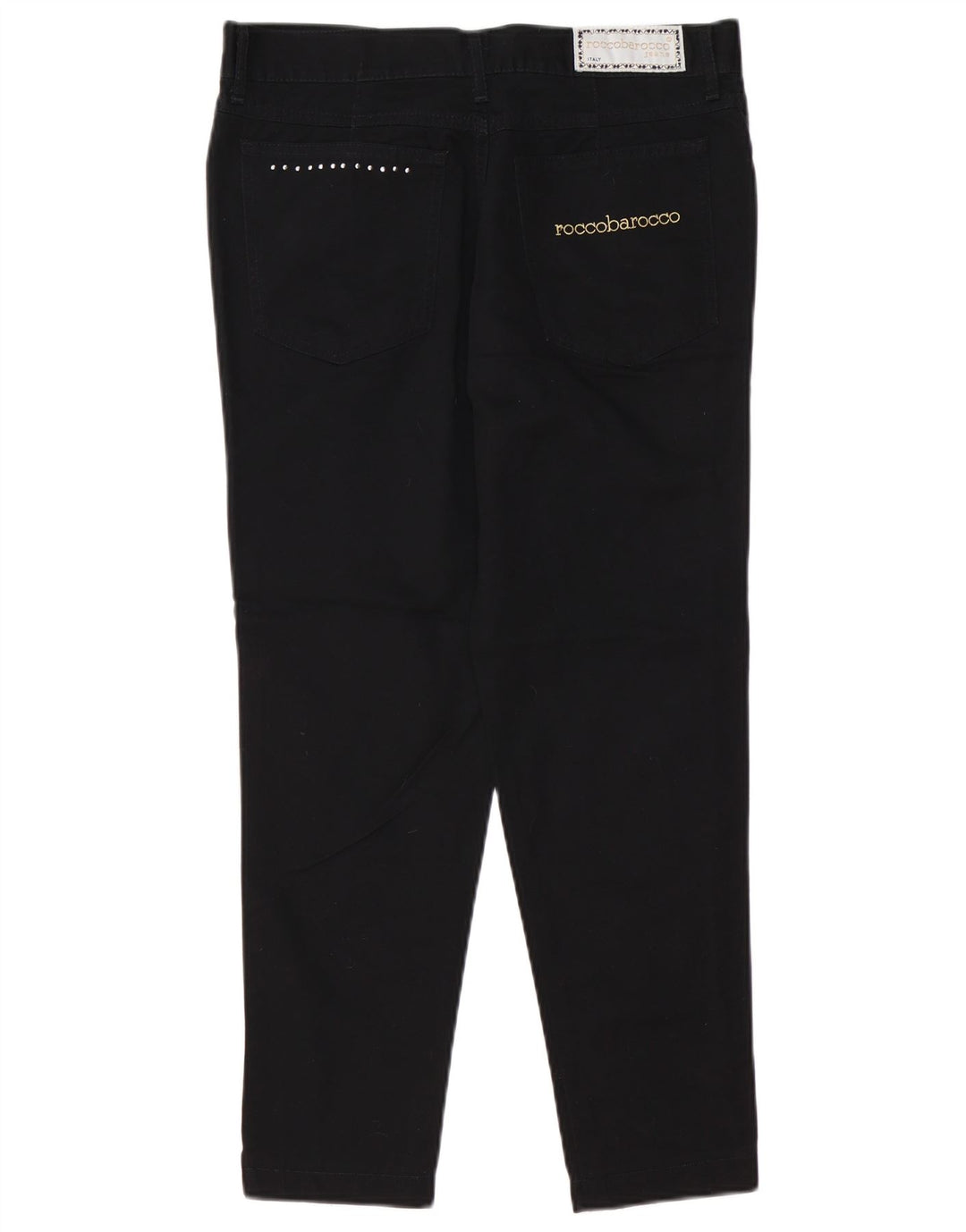 ROCCOBAROCCO Blugi de damă slim cropped IT 48 XL W34 L25 bumbac negru