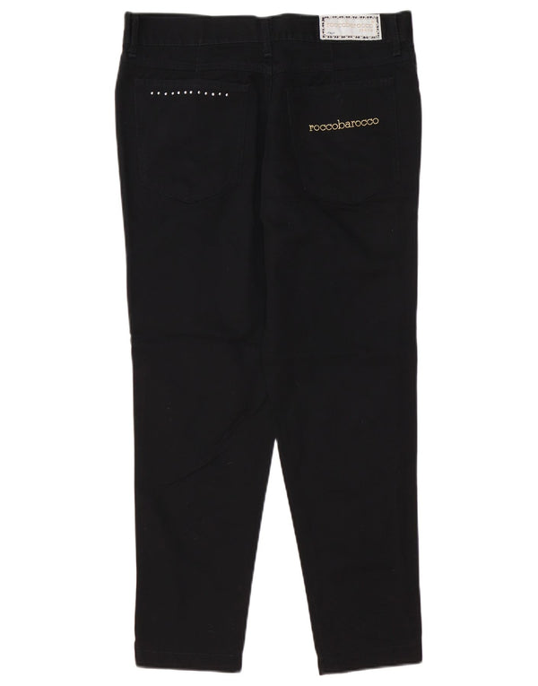 ROCCOBAROCCO Blugi de damă slim cropped IT 48 XL W34 L25 bumbac negru
