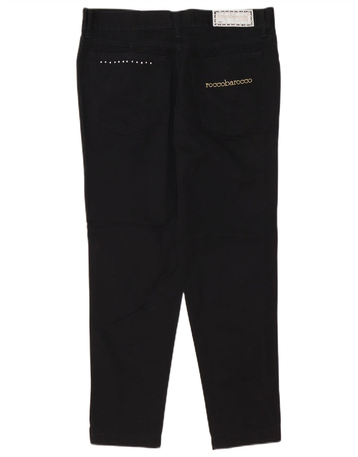 ROCCOBAROCCO Blugi de damă slim cropped IT 48 XL W34 L25 bumbac negru