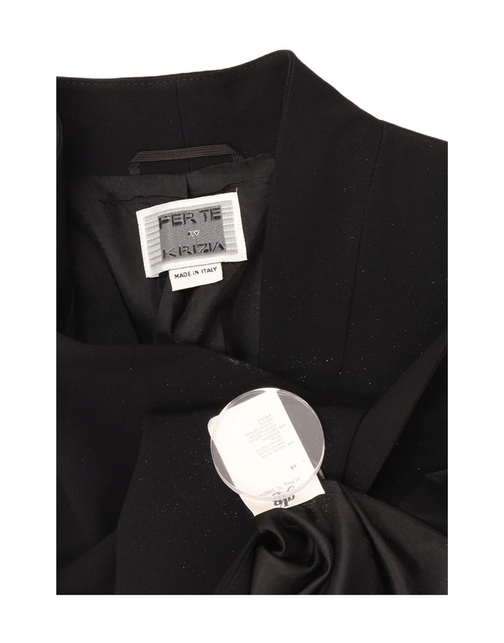 Sacou blazer pentru femei Perte by Krizia cu mânecă 3/4 și 1 nasture UK 14 Medium Negru