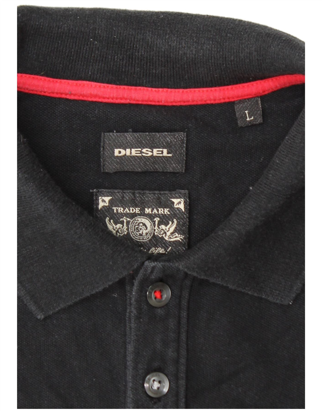 Tricou polo pentru bărbați DIESEL, bumbac negru mare
