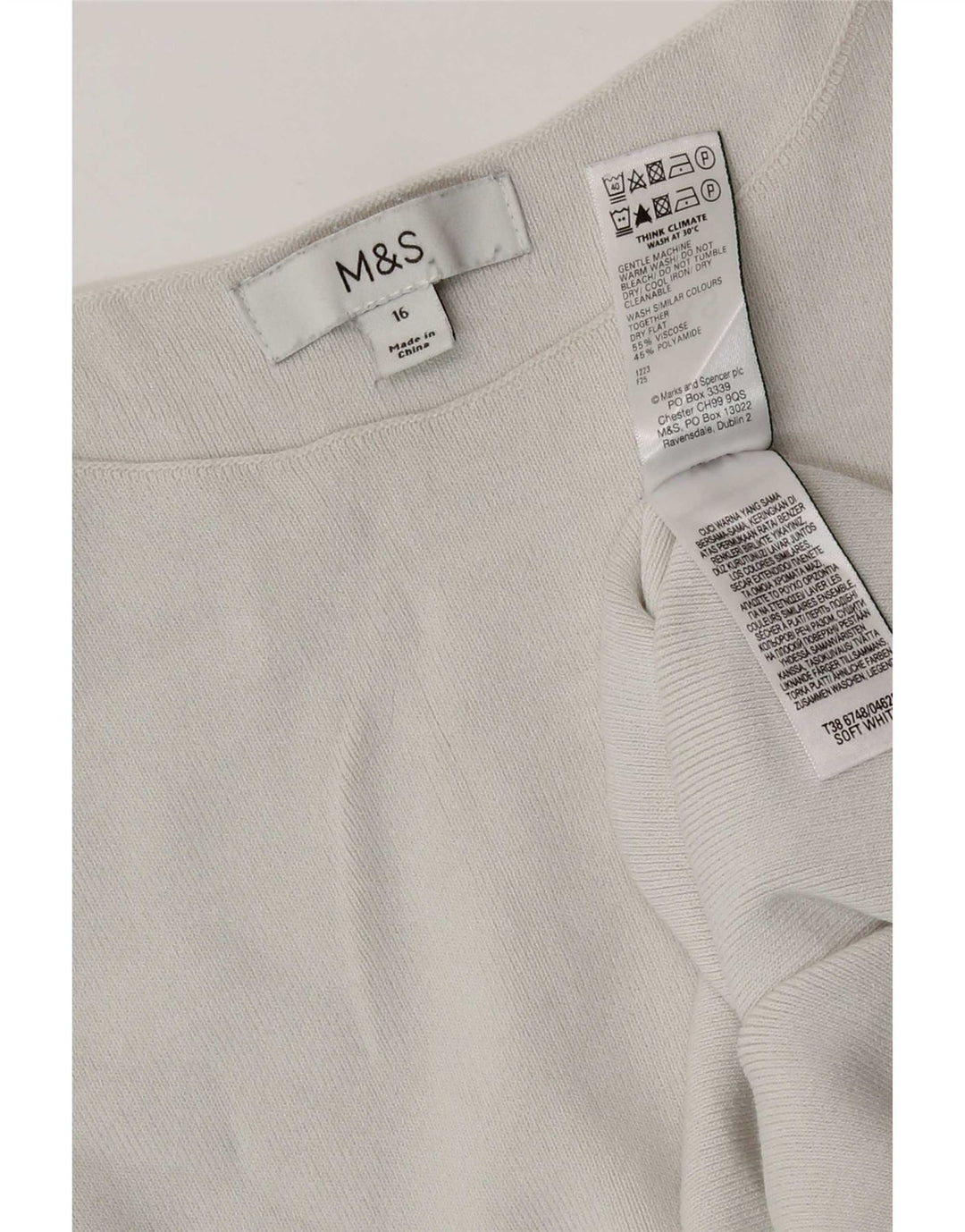 Vestă Marks & Spencer pentru femei, UK 16, mare, viscoză, alb
