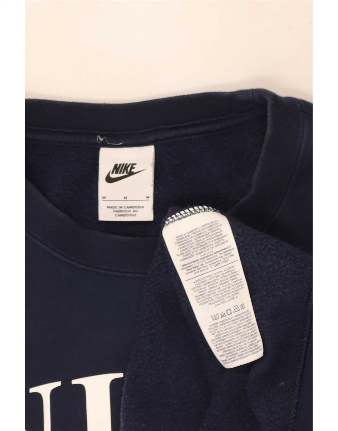 Hanorac pentru bărbați Nike Graphic Loose Fit Pulover mediu din bumbac bleumarin