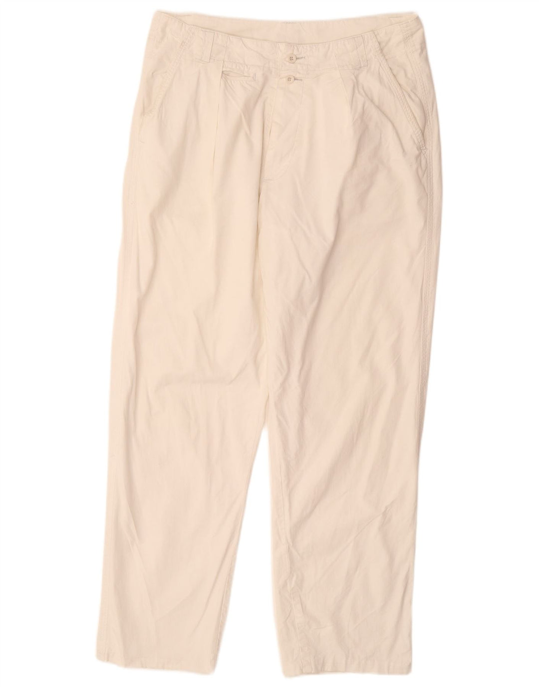 VINTAGE Womens Straight Chino Trousers W32 L30 White