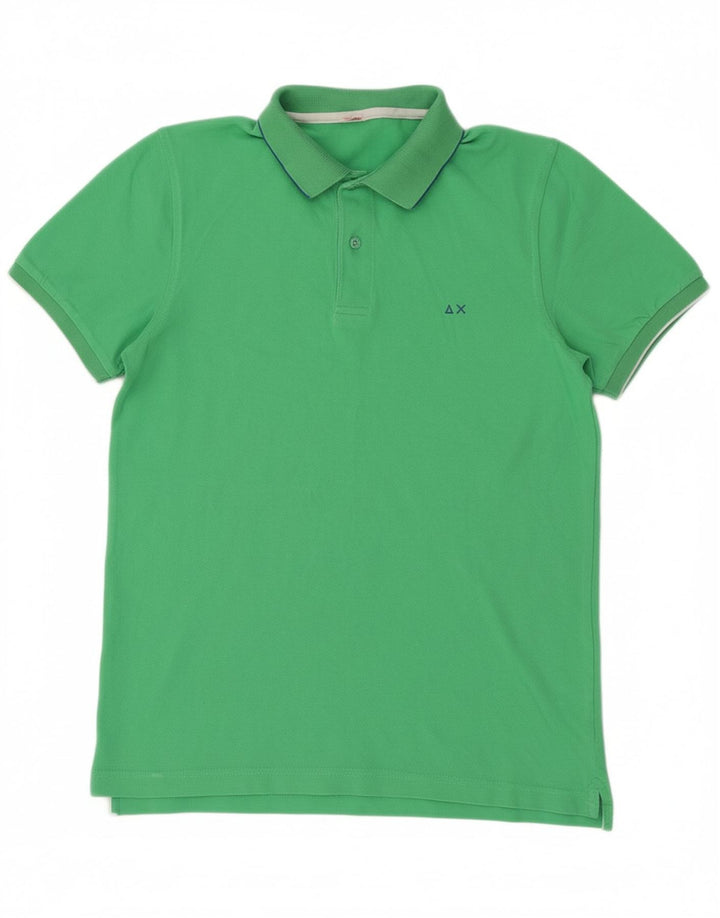 SUN68 Boys Polo Shirt 13-14 Years Green Cotton