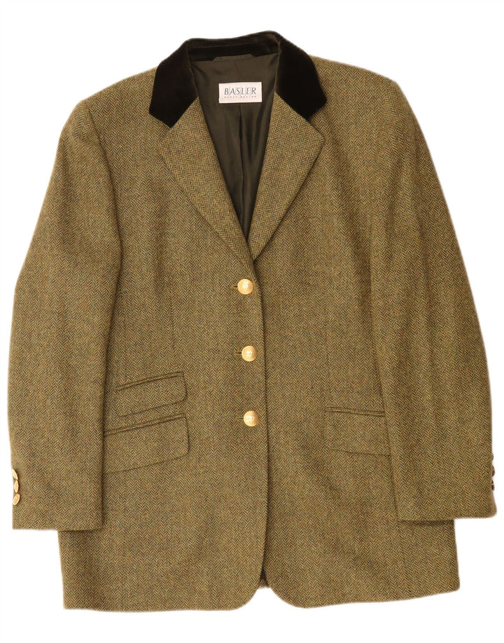 Jachetă Blazer pentru femei Basler, cu 3 nasturi, UK 16, mare, verde, Heringbone Classic