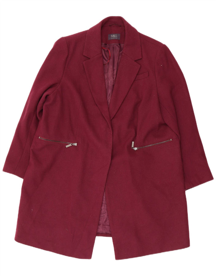Palton pentru femei Marks & Spencer UK 20 2XL Bordeaux Poliester