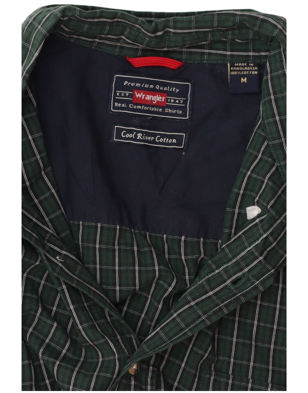 Cămașă de flanel pentru bărbați WRANGLER, bumbac cu carouri verde mediu