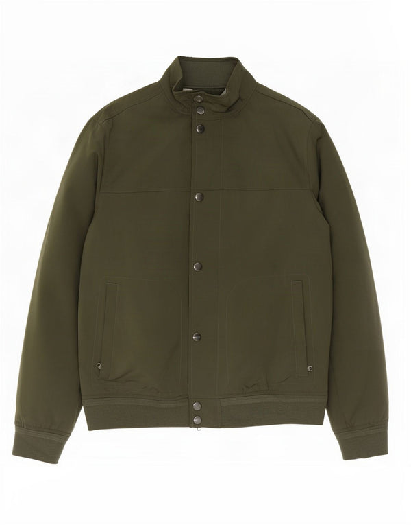Marks & Spencer Mens Bomber Jacket UK 38 Medium Khaki Polyester
