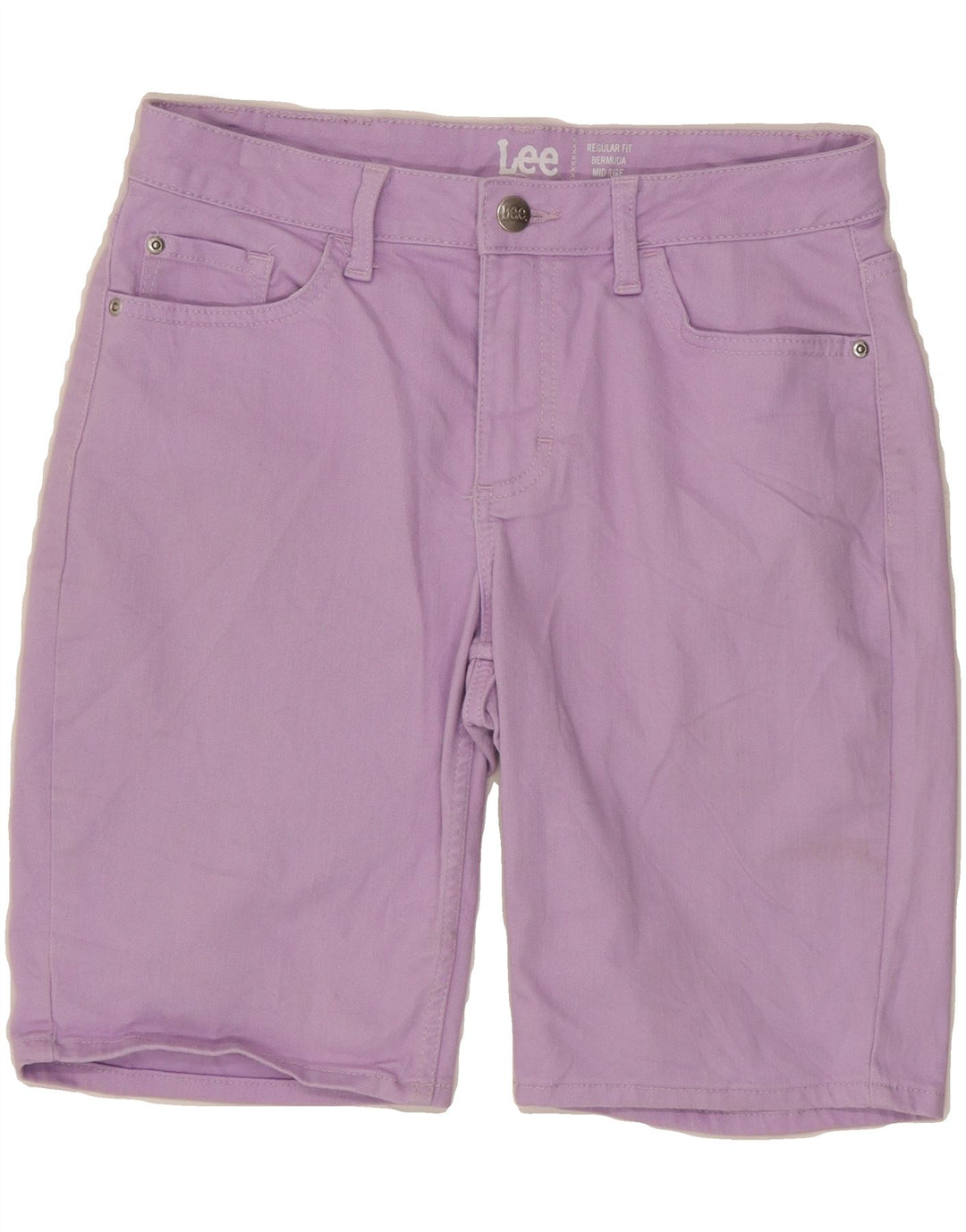 LEE Womens Bermuda Mid Rise Regular Fit Casual Shorts W28 Medium Purple Vintage Lee and Second-Hand Lee from Messina Hembry 