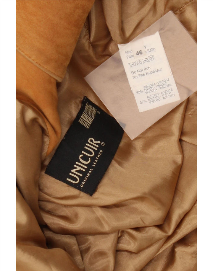 Jachetă vintage de piele intoarsa pentru femei IT 46 mare maro din piele