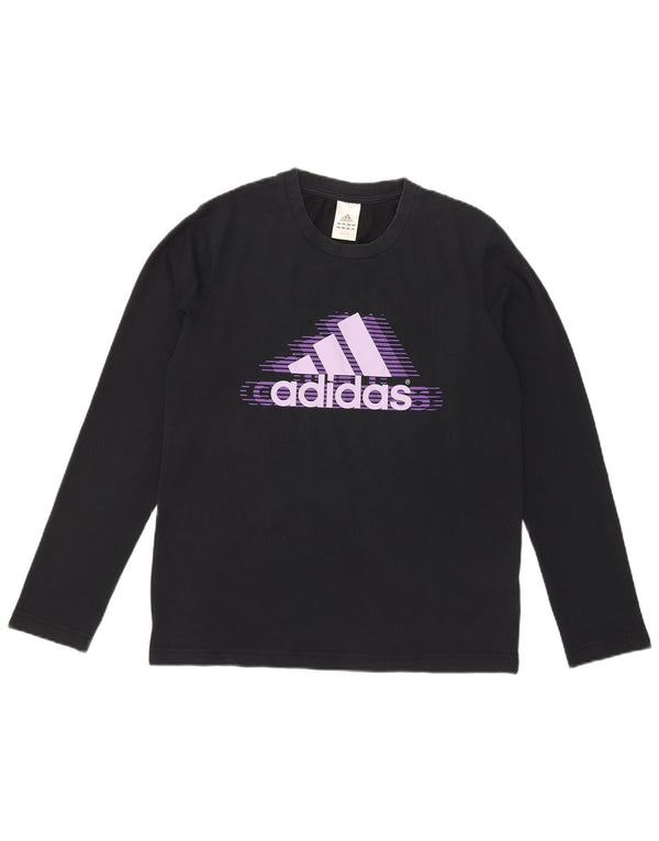 Tricou cu mânecă lungă pentru bărbați Adidas, albastru bleumarin mediu