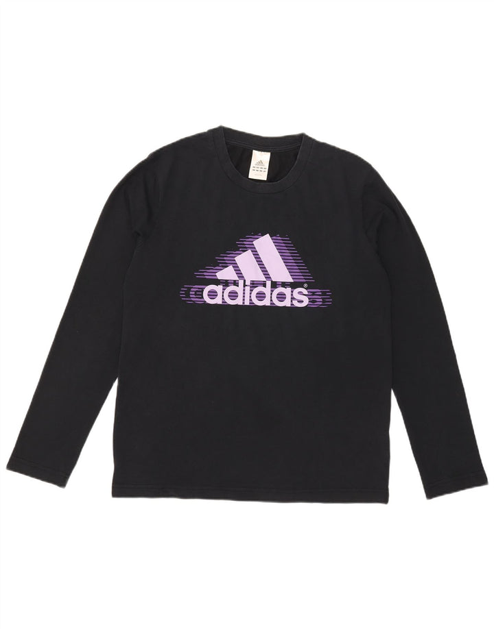 Tricou cu mânecă lungă pentru bărbați Adidas, albastru bleumarin mediu