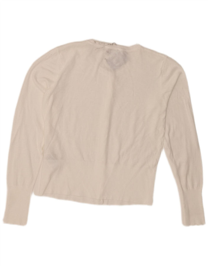 Pulover pentru femei Oasis Crop Bolero UK 12 Medium White Bumbac