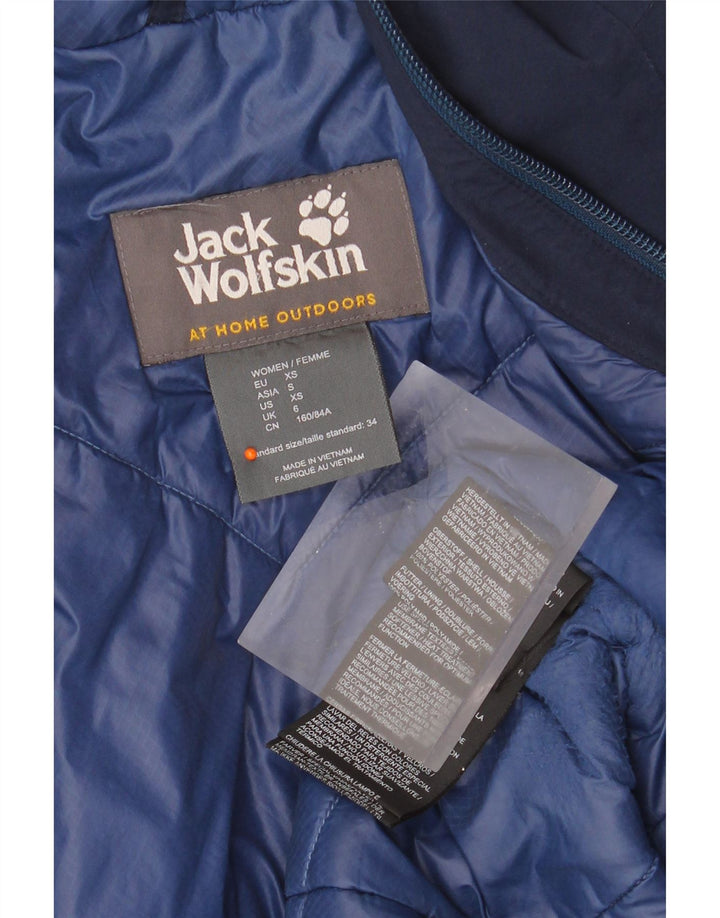 JACK WOLFSKIN Jachetă de vânt cu glugă supradimensionată pentru femei UK 6 XS bleumarin