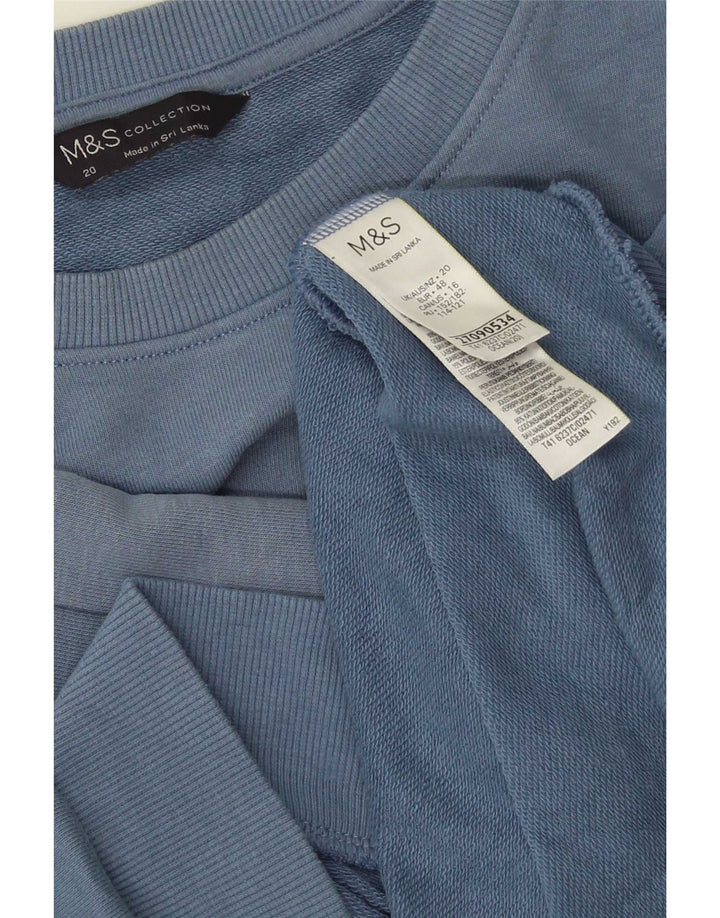 Pulover pentru damă Marks & Spencer pentru femei, UK 20 2XL, bumbac albastru