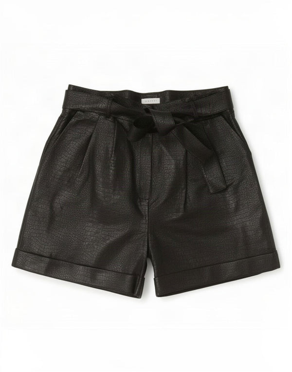 Topshop Womens High Waist Casual Shorts UK 14 Large W30 Black Animal Print