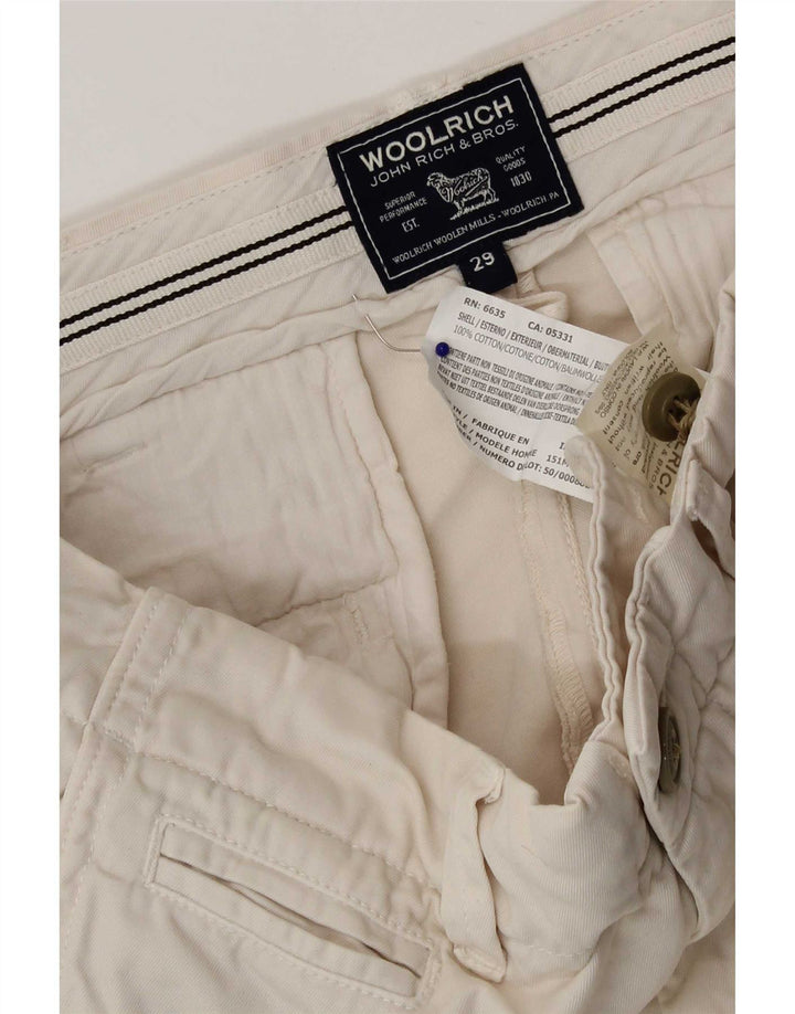Pantaloni scurți chino pentru bărbați Woolrich W29 Small din bumbac alb