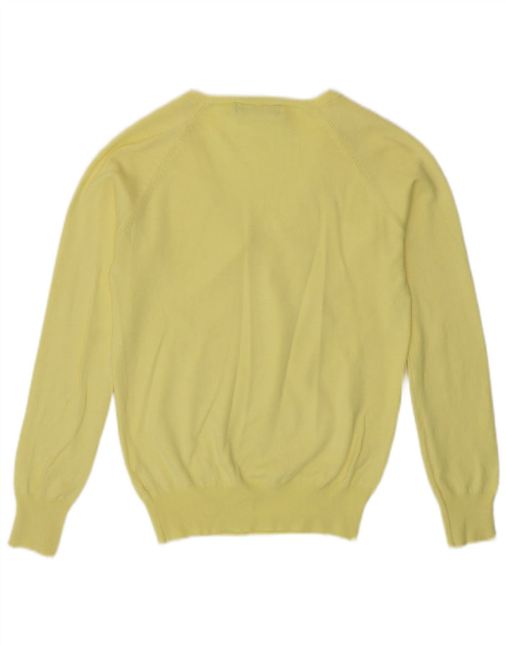 Pulover pentru femei cu decolteu în V Zara UK 14 mare galben