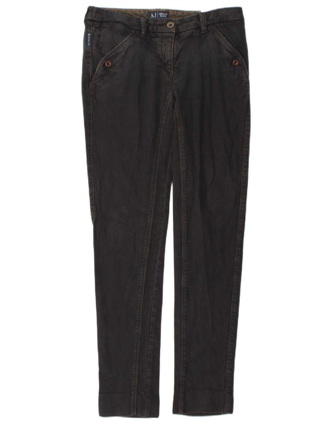 ARMANI Pantaloni chino subțiri pentru femei EU 40 Medium W27 L30 Bumbac negru