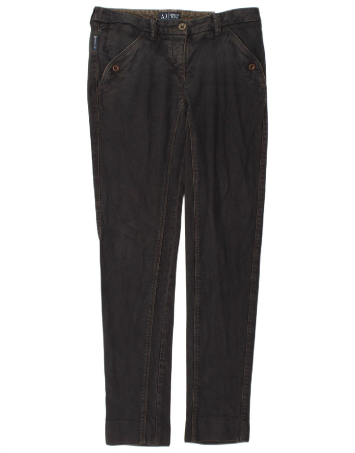 ARMANI Pantaloni chino subțiri pentru femei EU 40 Medium W27 L30 Bumbac negru