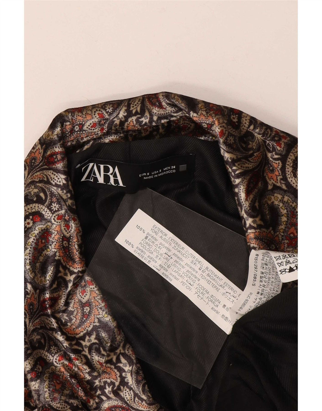Jachetă Blazer pentru femei Zara, cu două pieptări, UK 10 Mic, multicolor, cachetele